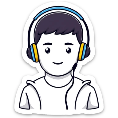 cool teenager wearing headphones sticker