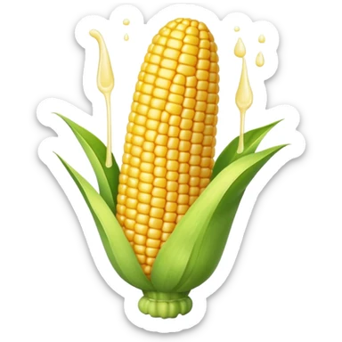 Corn on the cob with a pat of butter sticker