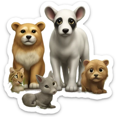 realistic outdoor animal scene sticker