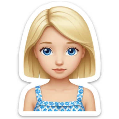 blonde hair blue eyes girl summer sticker