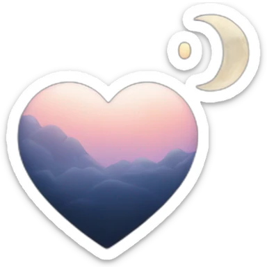 Heart with moon sticker
