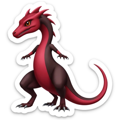 Badass black and red salazzle-hybrid, full body sticker
