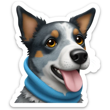 Blue heeler wearing clothes sticker