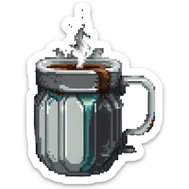 Coffee mug with steam sticker