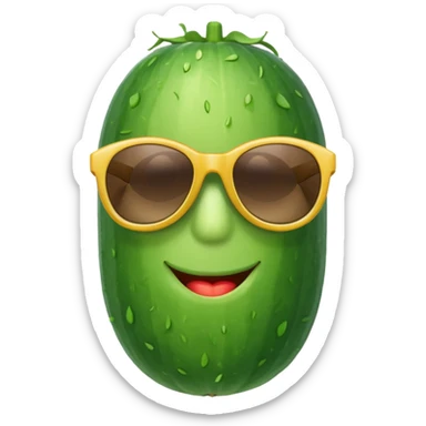 cucumber with sunglasses on sticker