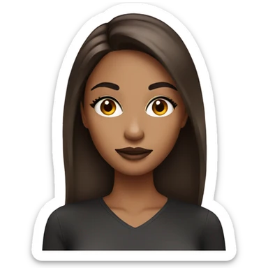 Create a brunette girl doing makeup  sticker