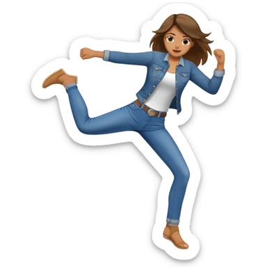 girl kicking her feet  sticker