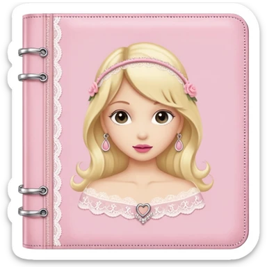 pink diary, coquette, loveshackfancy style, ring binder, no leather  sticker