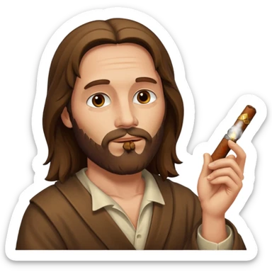 Jesus smoking a cigar sticker