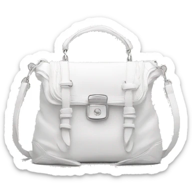 all white luxurious shoulder bag with white strap sticker