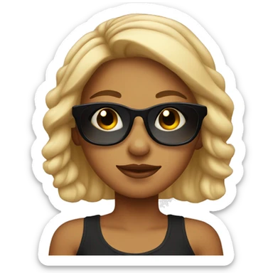 confident girl with sunglasses with arm tattoos sticker