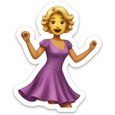a woman wearing a dress dancing sticker
