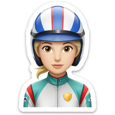  horse jockey woman face sticker