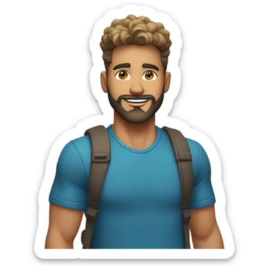 latin-guy-with-taper-fade,-straight-tiktok-guy-front-and-top-of-hair-and-dark-blonde-beard-and-blue-eyes-and-big-nose sticker
