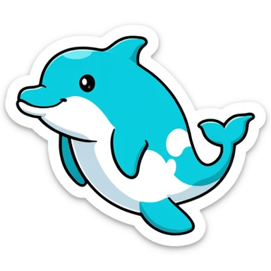 dolphin with a boiler sticker