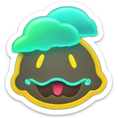 Juicy booty neon sign style man raining  sticker