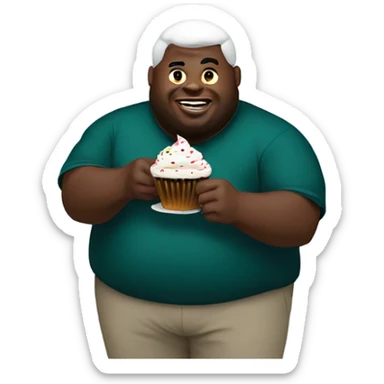fat black man that is also an eagles fan chasing a cupcake sticker