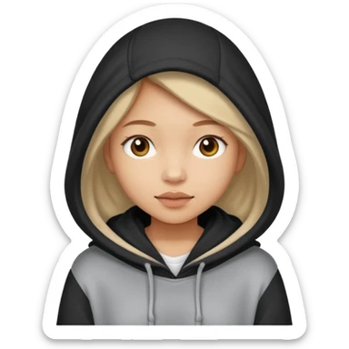 girl with a hood on sticker