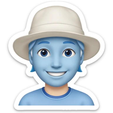 A blue face with a White cap it looks like the smurfs sticker
