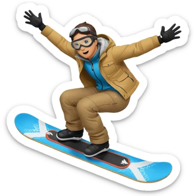 guy on a snowboard doing a backflip off of a jump sticker