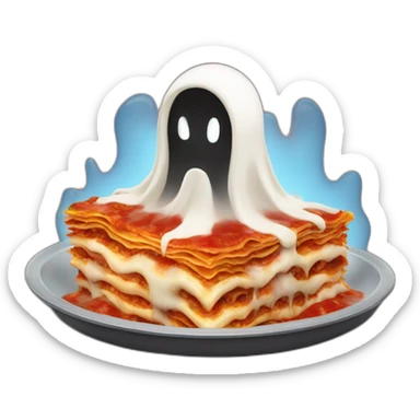 a spectre rising from a lasagna sticker