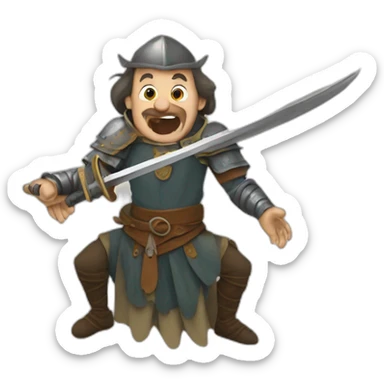 medieval sword-swallower sticker