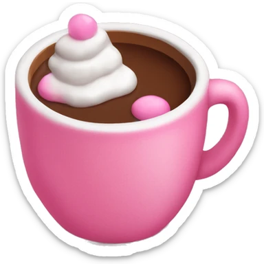 Hot chocolate with pink sticker