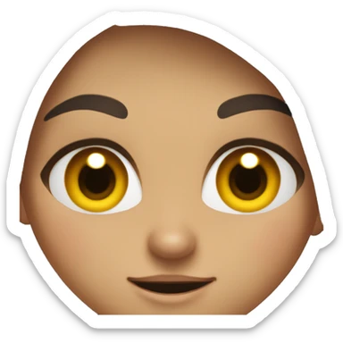 witch with brown hair and brown eyes angryly smiles sticker