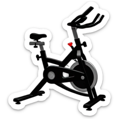 black exercise bike in dance club music sticker