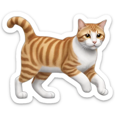Chat qui marche sur ses deux pattes sticker
