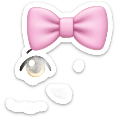 fluffy cream cosmetic bag with a bow sticker