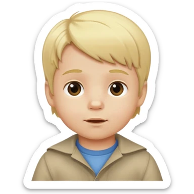 Toddler boy with blonde hair sticker