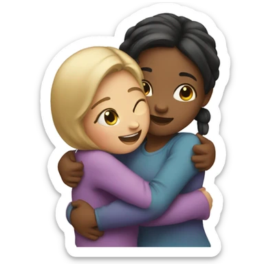 Hugging sisters sticker