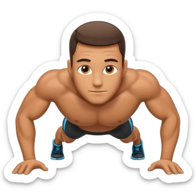 a man pushups sticker