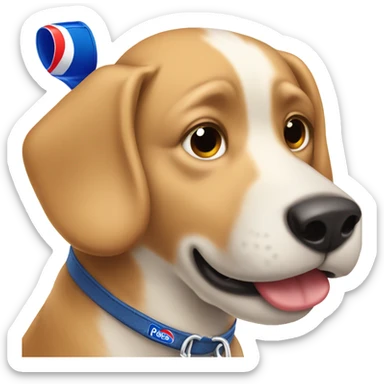 Dog drinking Pepsi sticker