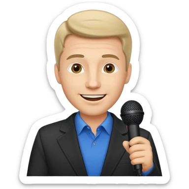 Public Speaker man with mic sticker