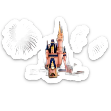 Disney castle with fireworks in background  sticker