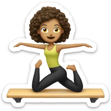 Chica castaña haciendo pilates  sticker