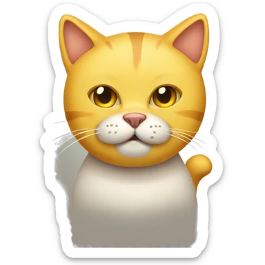 Sick yellow cat sticker
