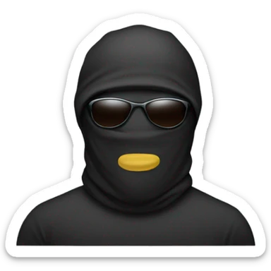 Man wearing balaclava and sunglasses sticker