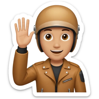 Motorcycle face and he's waving  sticker