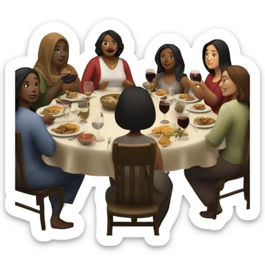 Women last supper dinner diverse sticker