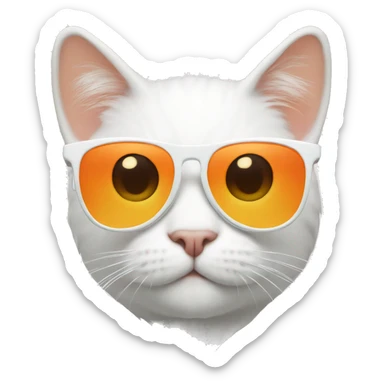 White orange Cat with sunglasses sticker