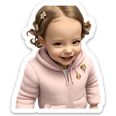 elegant girl with hair ornament sticker