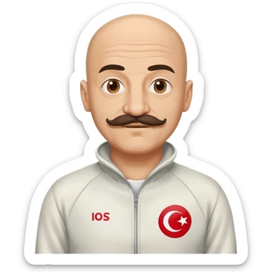 Recep İvedik, Turkish comedy character with mustache, bald head, wearing tracksuit sticker