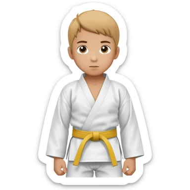 Judo boy with white belt  sticker