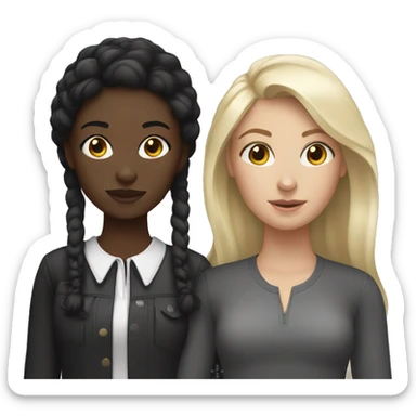 Black girl and white girl duo  sticker