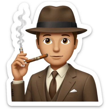 a spy smoking a cigar sticker