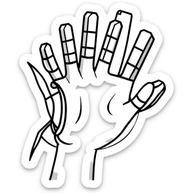 hands gripping bars, cartoonish sticker