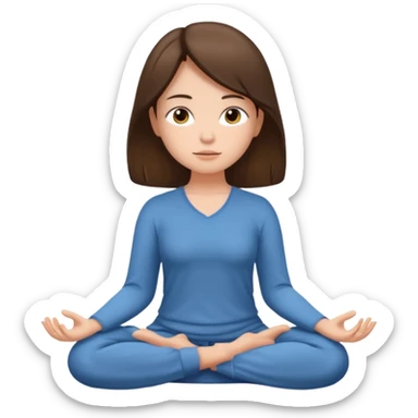 girl meditating with brunette hair  sticker